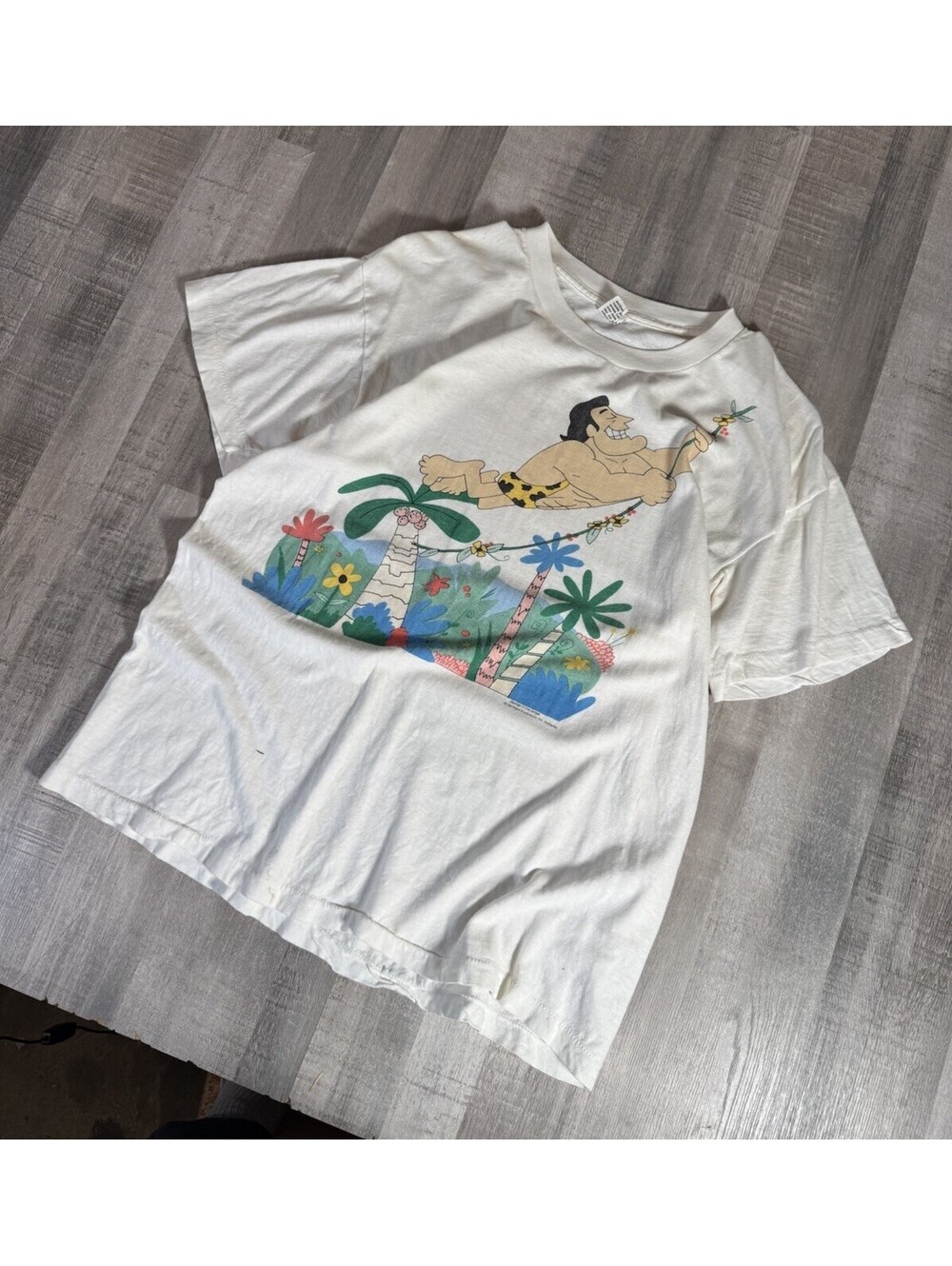 Vintage Stanley Desantis T Shirt Large George Of The Jungle Movie Promo 80s Thin